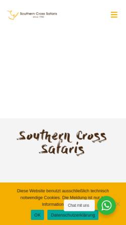 Vorschau der mobilen Webseite southern-cross-safaris.com, Southern Cross Safaris
