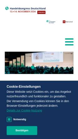 Vorschau der mobilen Webseite www.handelskongress.de, Deutscher Handelskongress