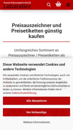Vorschau der mobilen Webseite www.preisauszeichner.de, Auszeichnungstechnik Lohmüller