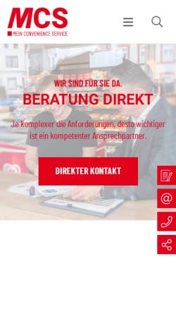 Vorschau der mobilen Webseite www.mcs-convenience.de, MCS Marketing und Convenience Shop System GmbH