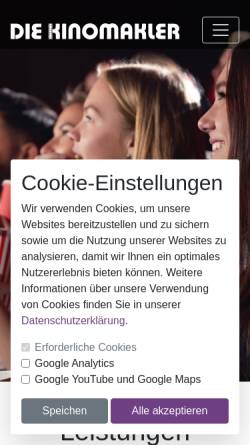 Vorschau der mobilen Webseite diekinomakler.de, Die Kinomakler - Torsten Rossow