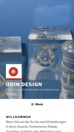 Vorschau der mobilen Webseite www.odin-acryl-design.de, Odin Acryl Design - Gisela Greiner und Jürgen Plößer