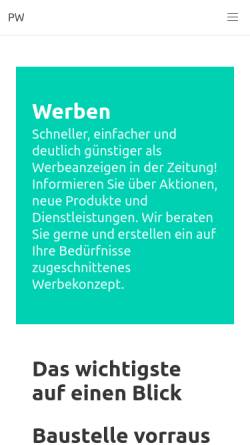 Vorschau der mobilen Webseite www.projektor-werbung.de, ProjektorWerbung Pro TAC