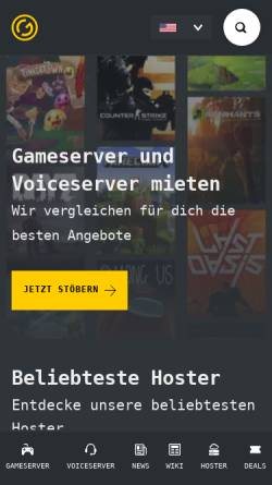 Vorschau der mobilen Webseite gameservercheck.de, Gameservercheck