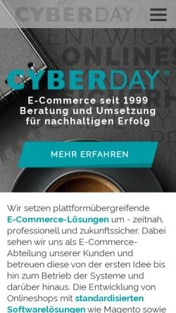 Vorschau der mobilen Webseite www.cyberday.de, Cyberday