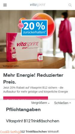 Vorschau der mobilen Webseite www.vitasprint.de, Vitasprint