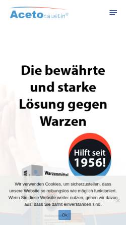 Vorschau der mobilen Webseite warzenhilfe.de, Warzenhilfe