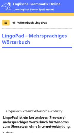 Vorschau der mobilen Webseite www.ego4u.de, LingoPad