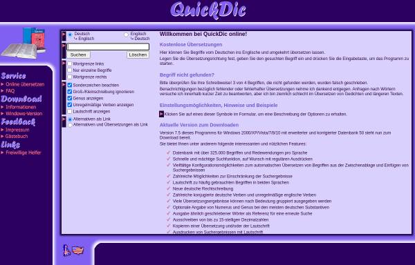 Vorschau von quickdic.org, QuickDic