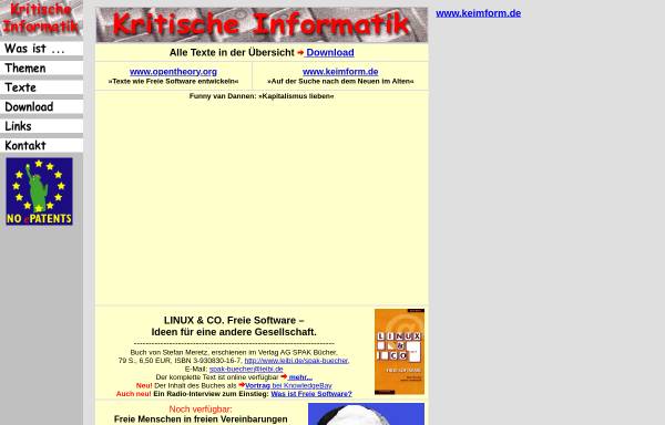 Vorschau von www.kritische-informatik.de, Kritische Informatik