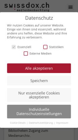 Vorschau der mobilen Webseite swissdox.ch, Swissdox AG