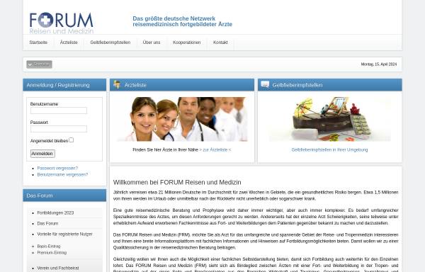 Vorschau von www.frm-web.de, Forum Reisemedizin