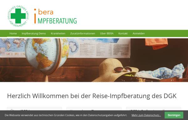 Vorschau von www.ibera-online.de, Grünes Kreuz - Reiseimpfberatung