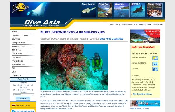 Vorschau von www.diveasia.com, Dive Asia