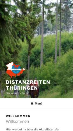 Vorschau der mobilen Webseite www.distanzreiten-thueringen.de, Distanzreiten Thüringen