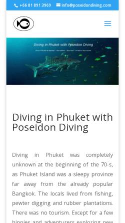 Vorschau der mobilen Webseite www.poseidondiving.com, Poseidon Diving