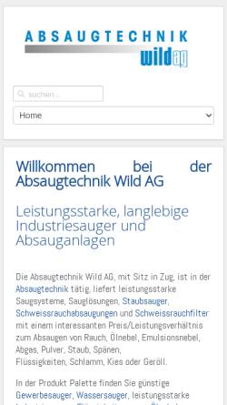 Vorschau der mobilen Webseite www.wildagzug.ch, Wild AG