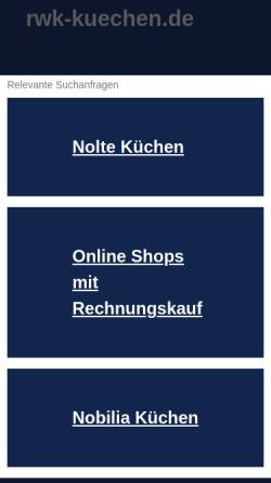 Vorschau der mobilen Webseite www.rwk-kuechen.de, RWK Einbauküchen R. & W. Kuhlmann GmbH