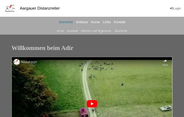 Vorschau von www.adir.ch, Verein Aarauer Distanzreiter