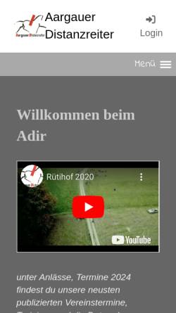 Vorschau der mobilen Webseite www.adir.ch, Verein Aarauer Distanzreiter