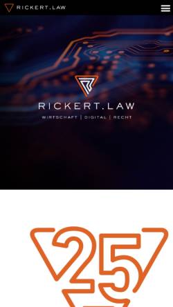 Vorschau der mobilen Webseite rickert.law, Rickert Rechtsanwaltsgesellschaft mbH