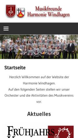 Vorschau der mobilen Webseite harmonie-windhagen.de, Musikverein Harmonie Windhagen e.V.