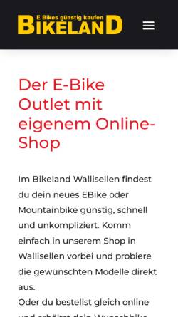 Vorschau der mobilen Webseite www.bike-land.ch, Bike-Land