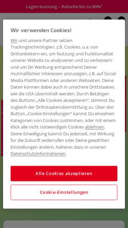 Vorschau der mobilen Webseite www.fahrrad.de, Internetstores AG