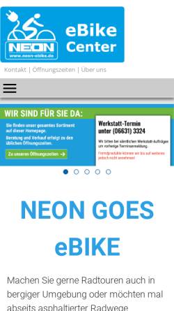 Vorschau der mobilen Webseite www.neon-radsport.de, NEON Rad & Sport Center, Brüx, Bottenhorn GbR