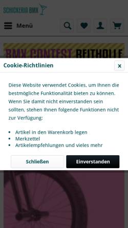 Vorschau der mobilen Webseite www.schickeria-bmx.de, Schickeria BMX, Ralf Schiefer