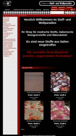 Vorschau der mobilen Webseite www.stoff-und-wollparadies.de, Stoff- und Wollparadies