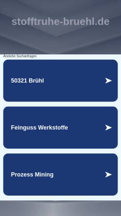 Vorschau der mobilen Webseite stofftruhe-bruehl.de, Stofftruhe Bruehl