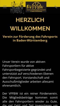 Vorschau der mobilen Webseite www.vffbw.de, Verein zur Förderung des Fahrsports in Baden-Württemberg e.V.