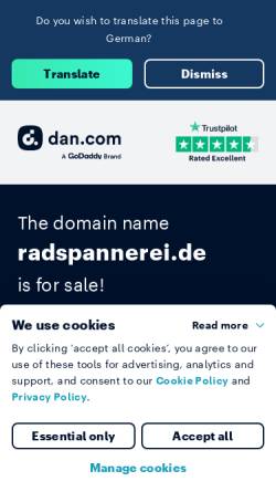 Vorschau der mobilen Webseite www.radspannerei.de, Radspannerei Köhler