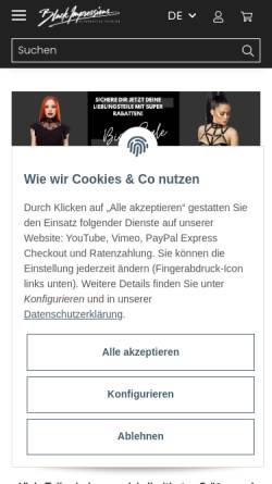 Vorschau der mobilen Webseite www.black-impressions.de, Black Impressions, Inh. Mandy Leichsenring