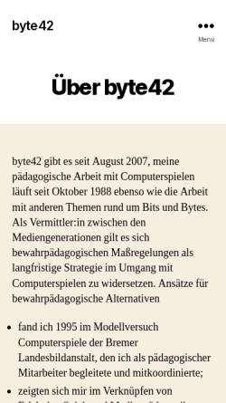 Vorschau der mobilen Webseite byte42.de, Byte42