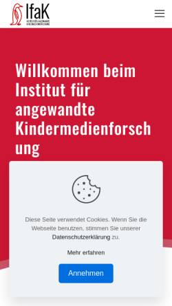 Vorschau der mobilen Webseite www.hdm-stuttgart.de, Institut für angewandte Kindermedienforschung