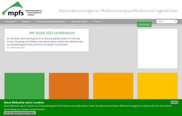 Vorschau von www.mpfs.de, Medienpädagogischer Forschungsverbund Südwest (MPFS)