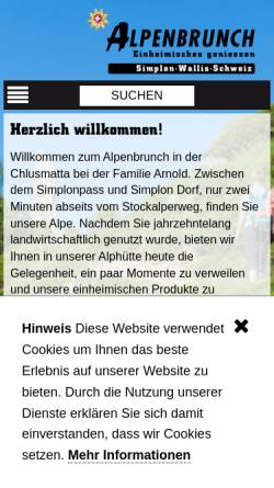 Vorschau der mobilen Webseite www.alpenbrunch.ch, Alphütte der Familie Arnold