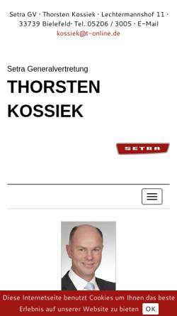 Vorschau der mobilen Webseite www.kossiek.de, Kossiek GmbH