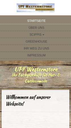 Vorschau der mobilen Webseite www.upf-westernstore.com, UPF - Westernstore
