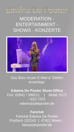 Vorschau der mobilen Webseite www.edwina-depooter.de, Pooter, Edwina de