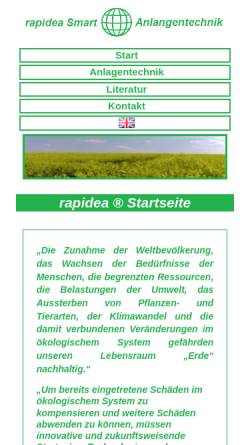 Vorschau der mobilen Webseite www.rapidea.de, rapidea ® Anlagentechnik