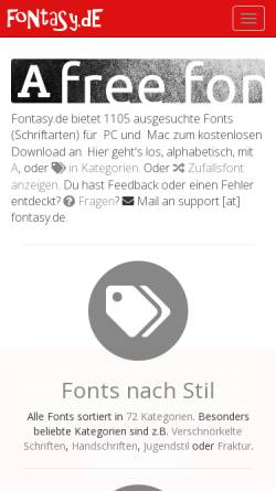 Vorschau der mobilen Webseite www.fontasy.de, Fontasy.de