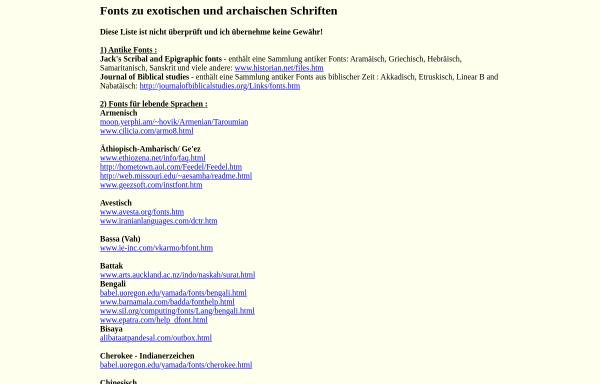 Vorschau von www.schriften-lernen.de, Fonts zu exotischen und archaischen Schriften