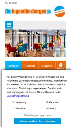 Vorschau der mobilen Webseite www.diejugendherbergen.de, Eifelmaar-Jugendherberge
