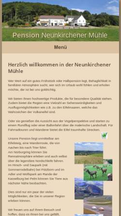 Vorschau der mobilen Webseite www.neunkirchener-muehle.de, Gasthaus-Pension Neunkirchener Mühle
