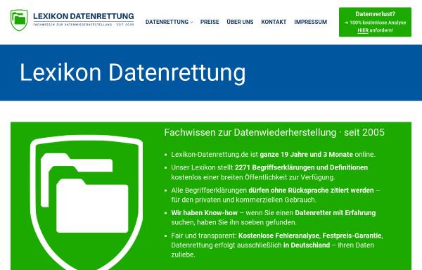 Vorschau von www.lexikon-datenrettung.de, Datenrettungs-Lexikon