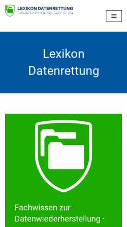 Vorschau der mobilen Webseite www.lexikon-datenrettung.de, Datenrettungs-Lexikon