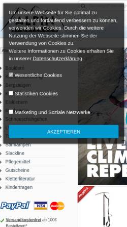 Vorschau der mobilen Webseite www.alpinsportladen.de, Alpinsportladen
